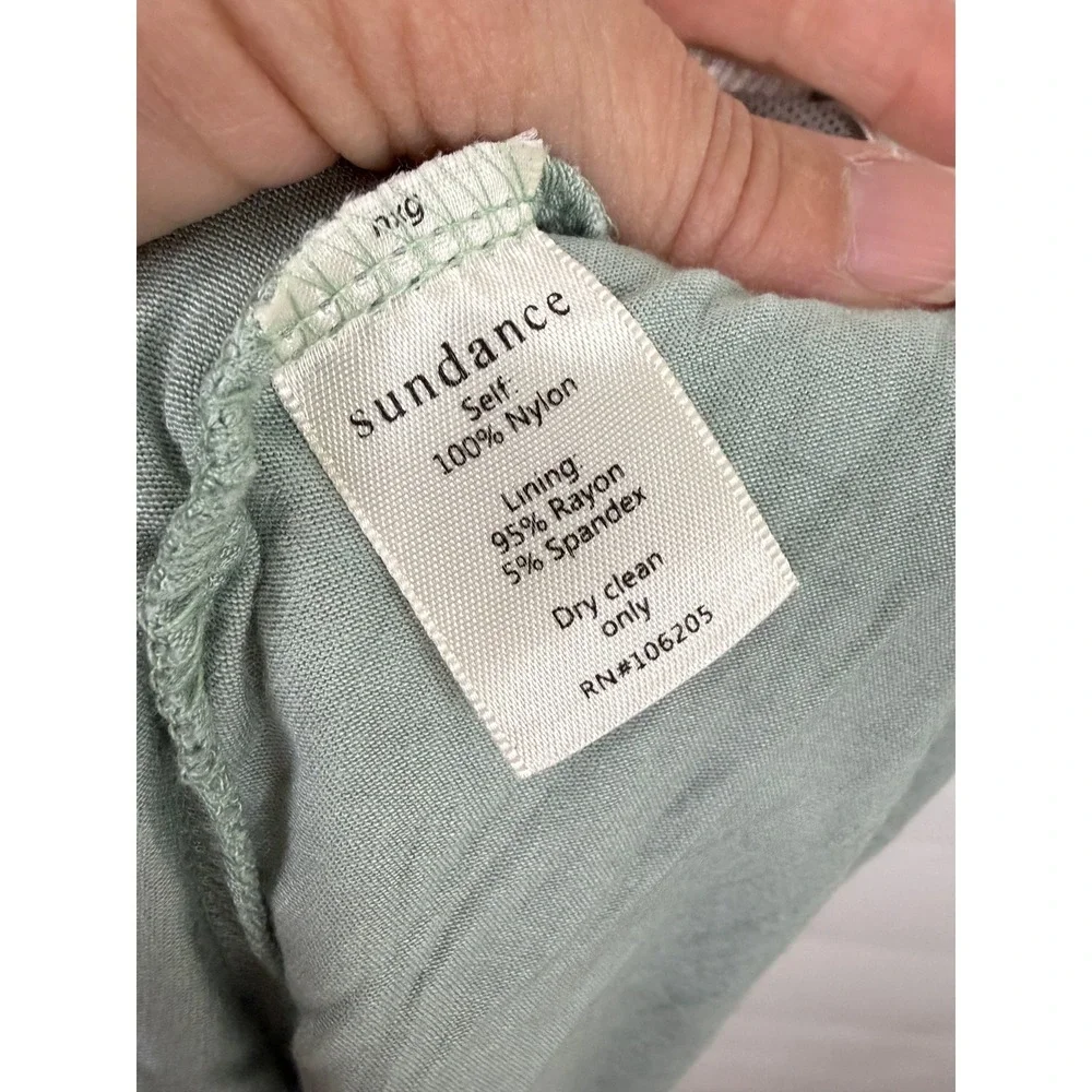 Sundance Blue-Green Midi Dress with Cream Lace Overlay